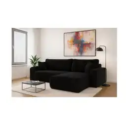 Netto Marken-Discount Inter Trading Ecksofa Austin 272x224 cm Cord Schwarz Poso 135 Angebot