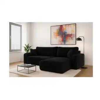 Netto Marken-Discount Inter Trading Ecksofa Austin 272x224 cm Cord Schwarz Poso 135 Angebot
