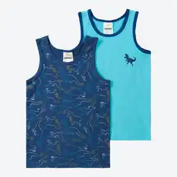NKD Kinder-Jungen-Unterhemd mit Dino-Aufdruck, 2er-Pack Angebot