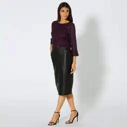 NKD Damen-Kunstleder-Rock in Midi-Länge Angebot