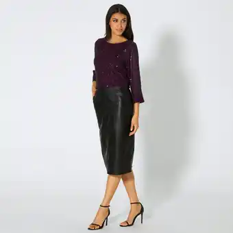 NKD Damen-Kunstleder-Rock in Midi-Länge Angebot