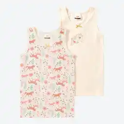 NKD Kinder-Mädchen-Unterhemd mit Pferde-Aufdruck, 2er-Pack Angebot