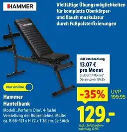 Lidl Hammer Hantelbank Angebot