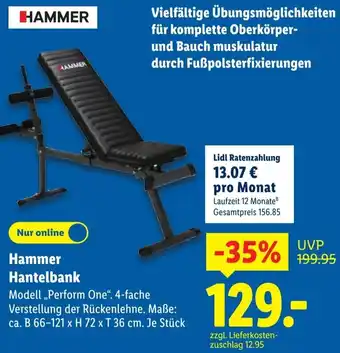Lidl Hammer Hantelbank Angebot