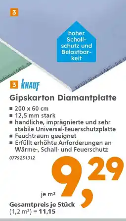 Globus Baumarkt 3 KNAUF Gipskarton Diamantplatte Angebot