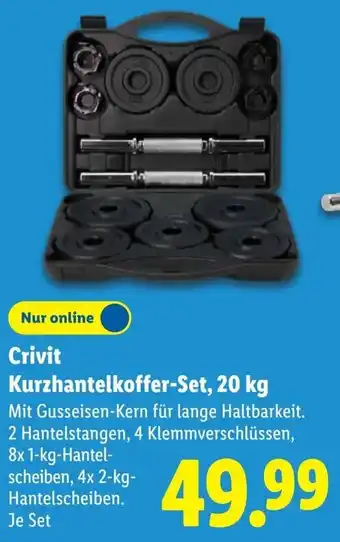 Lidl Crivit Kurzhantelkoffer-Set, 20 kg Angebot