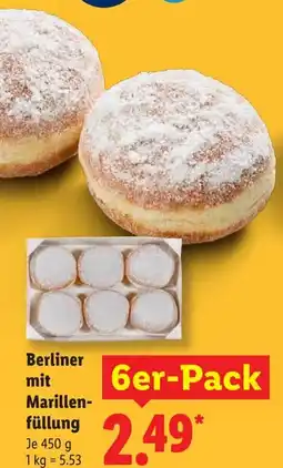 Lidl Berliner mit Marillenfüllung Angebot