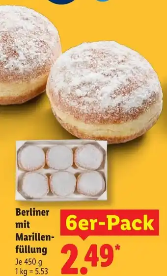 Lidl Berliner mit Marillenfüllung Angebot