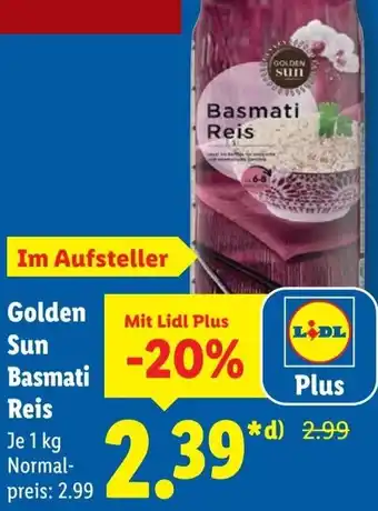 Lidl Golden Sun Basmati Reis Angebot