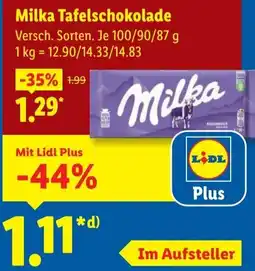 Lidl Milka Tafelschokolade Angebot