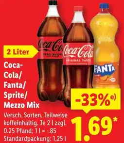 Lidl Coca-Cola/ Fanta/ Sprite/ Mezzo Mix Angebot