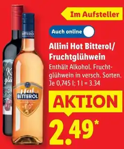 Lidl Allini Hot Bitterol/ Fruchtglühwein Angebot