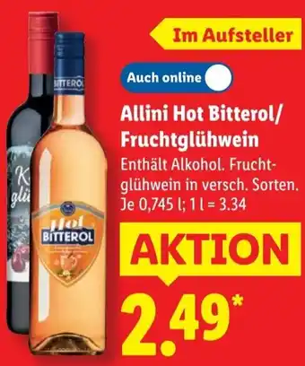 Lidl Allini Hot Bitterol/ Fruchtglühwein Angebot