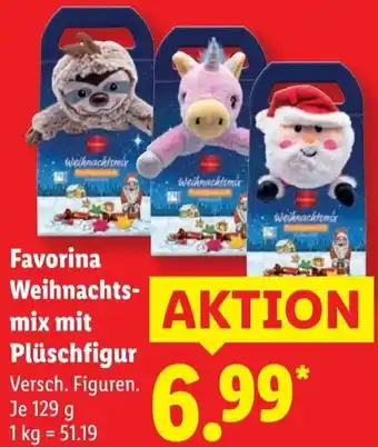 Lidl Favorina Weihnachtsmix mit Plüschfigur Angebot