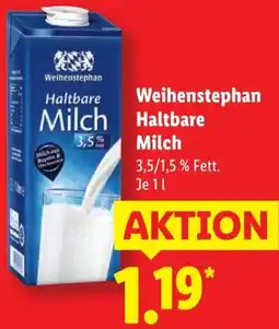 Lidl Weihenstephan Haltbare Milch Angebot