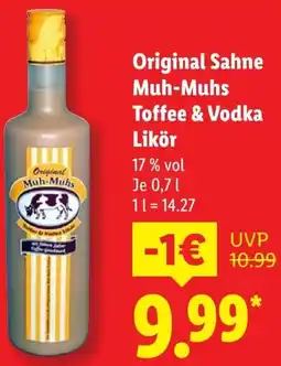 Lidl Original Sahne Muh-Muhs Toffee & Vodka Likör Angebot