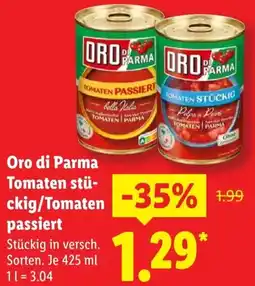 Lidl Oro di Parma Tomaten stückig/Tomaten passiert Angebot