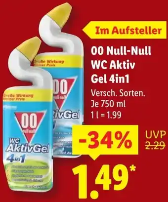 Lidl 00 Null-Null WC Aktiv Gel 4in1 Angebot