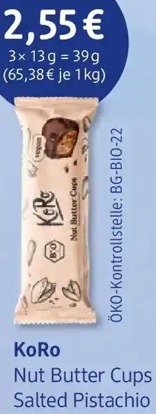 dm drogerie KoRo Nut Butter Cups Salted Pistachio Angebot