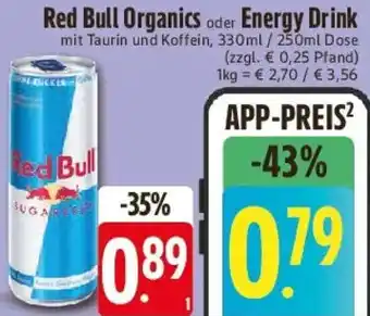 E-Center Red Bull Organics oder Energy Drink Angebot