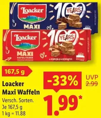 Lidl Loacker Maxi Waffeln Angebot