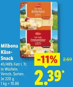 Lidl Milbona Käse Snack Angebot
