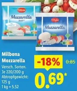 Lidl Milbona Mozzarella Angebot