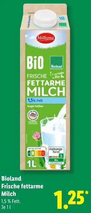 Lidl Bioland Frische fettarme Milch Angebot