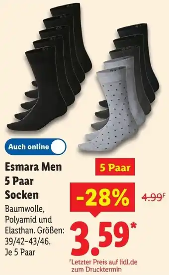 Lidl Esmara Men 5 Paar Socken Angebot