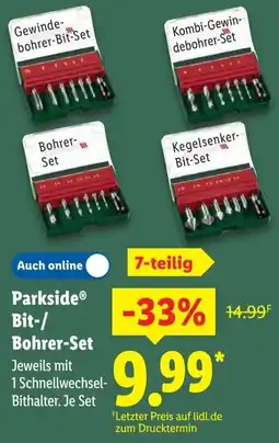 Lidl Parkside Bit-/ Bohrer-Set Angebot