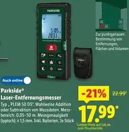 Lidl Parkside Laser-Entfernungsmesser Angebot