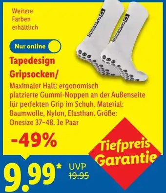 Lidl Tapedesign Gripsocken Angebot