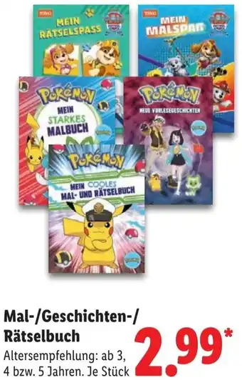 Lidl Mal-/Geschichten-/ Rätselbuch Angebot