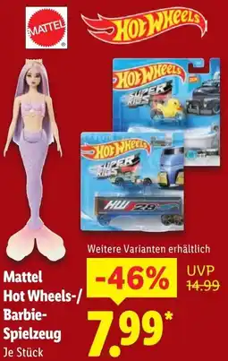 Lidl Mattel Hot Wheels-/ Barbie Spielzeug Angebot
