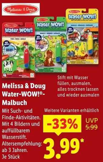 Lidl Melissa & Doug Water-WOW! Malbuch Angebot