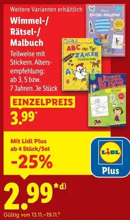 Lidl Wimmel-/ Rätsel-/ Malbuch Angebot