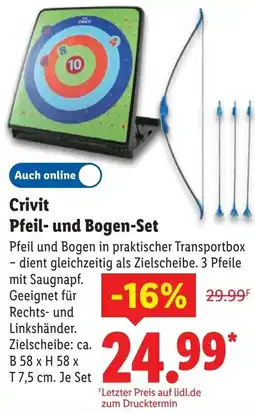 Lidl Crivit Pfeil- und Bogen-Set Angebot