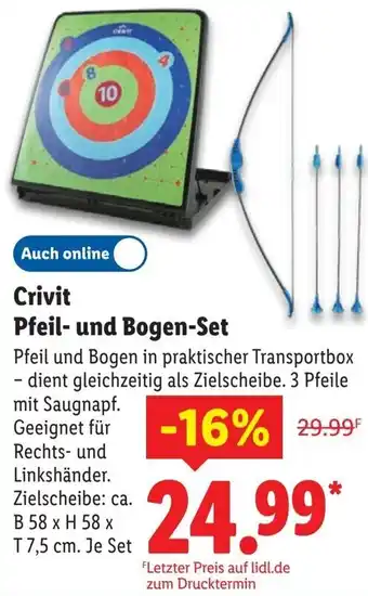Lidl Crivit Pfeil- und Bogen-Set Angebot