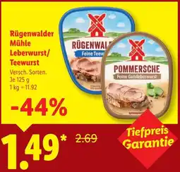 Lidl Rügenwalder Mühle Leberwurst/ Teewurst Angebot
