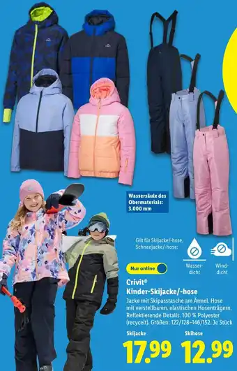 Lidl Crivit Kinder-Skijacke/-hose Angebot
