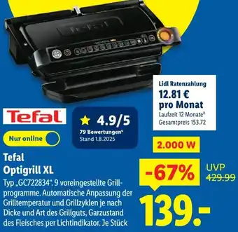 Lidl Tefal Optigrill XL Angebot