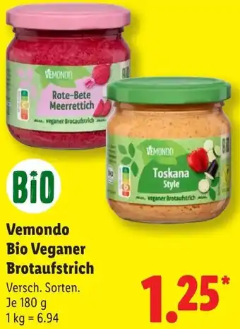 Lidl Vemondo Bio Veganer Brotaufstrich Angebot