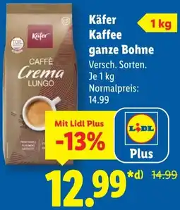 Lidl Käfer Kaffee ganze Bohne Angebot