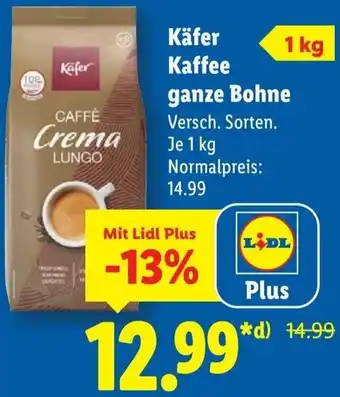 Lidl Käfer Kaffee ganze Bohne Angebot