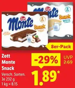 Lidl Zott Monte Snack Angebot