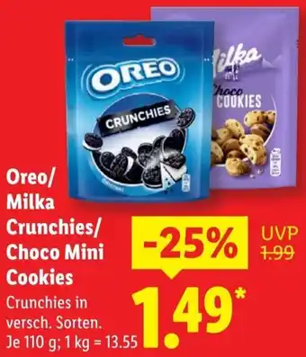 Lidl Oreo/ Milka Crunchies/ Choco Mini Cookies Angebot