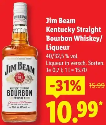 Lidl Jim Beam Kentucky Straight Bourbon Whiskey/ Liqueur Angebot