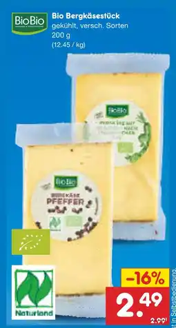 Netto Marken-Discount Biobio bio bergkäsestück pfeffer Angebot
