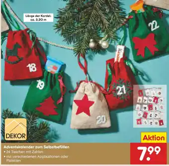 Netto Marken-Discount Dekor adventskalender zum selbstbefüllen Angebot