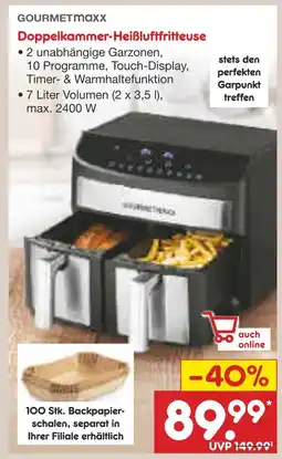 Netto Marken-Discount Gourmetmaxx doppelkammer-heißluftfritteuse Angebot